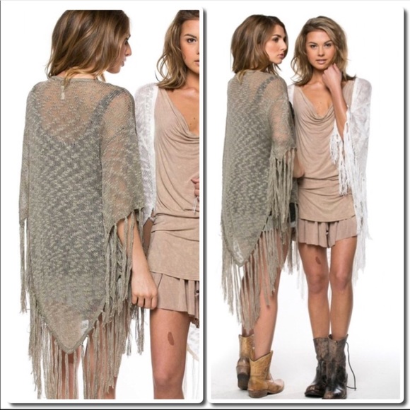 Pol Square Neck Crochet Batwing Cardigan - Picture 7 of 8